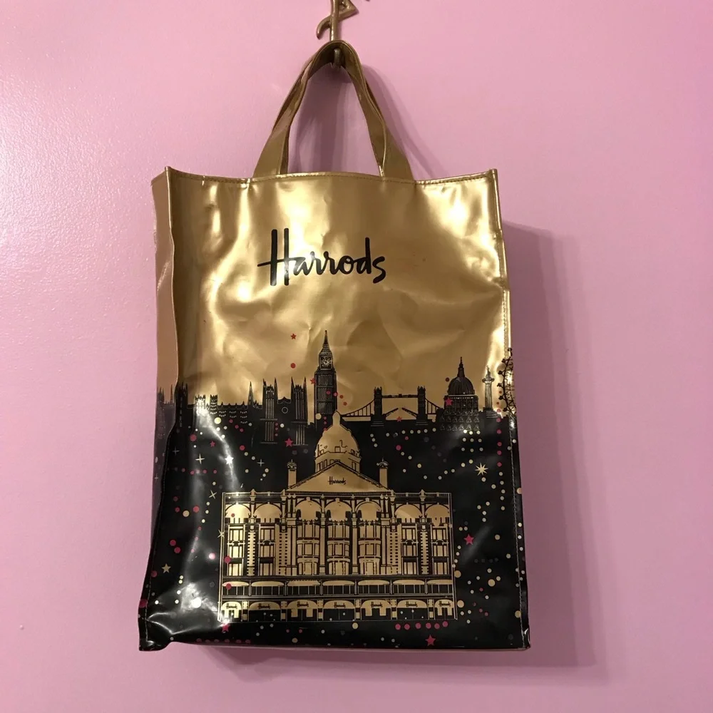 Harrods gold pvc bag - Picture 2 of 8